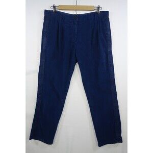 Massimo Alba Royal Blue Corduroy Pants Size 46 Short Tuxedo Stripe 34 X 26 Italy